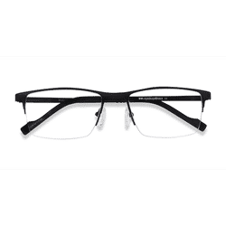 Unisex s rectangle Black Metal Prescription eyeglasses - Eyebuydirect s Variable