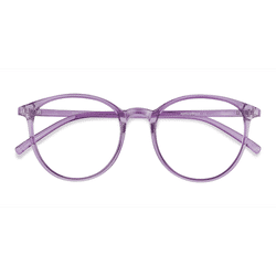 Female s round Clear Purple Plastic Prescription eyeglasses - Eyebuydirect s Macaron