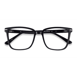 Unisex s square Black Acetate Prescription eyeglasses - Eyebuydirect s Canvas