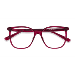 Female s square Raspberry Acetate Prescription eyeglasses - Eyebuydirect s Latte