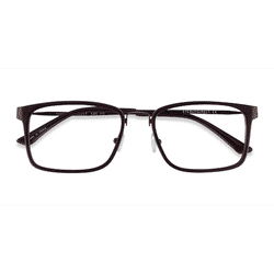 Male s rectangle Coffee Acetate,Metal Prescription eyeglasses - Eyebuydirect s Shibui
