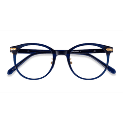 Unisex s round Blue Gold Acetate,Metal Prescription eyeglasses - Eyebuydirect s Dotti