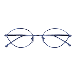 Female s oval Blue Metal Prescription eyeglasses - Eyebuydirect s Aperture