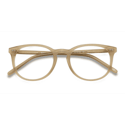 Female s round Matte Champagne Acetate Prescription eyeglasses - Eyebuydirect s Aura
