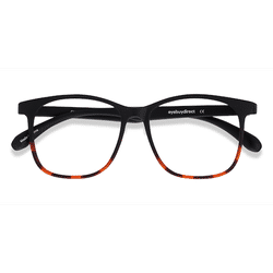 Unisex s square Black Tortoise Plastic Prescription eyeglasses - Eyebuydirect s Character