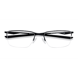 Male s rectangle Polished Black Metal Prescription eyeglasses - Eyebuydirect s Oakley Socket 5.5