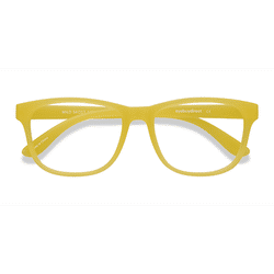 Unisex s rectangle Yellow Plastic Prescription eyeglasses - Eyebuydirect s Milo