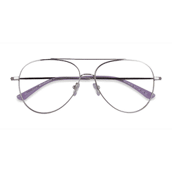 Female s aviator Silver Metal Prescription eyeglasses - Eyebuydirect s Aesthetic