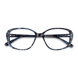 Female s horn Blue Floral Acetate Prescription eyeglasses - Eyebuydirect s Freya