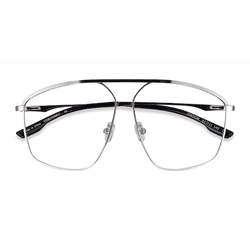 Unisex s aviator Silver Metal Prescription eyeglasses - Eyebuydirect s Station