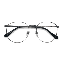 Unisex s round Gunmetal Metal Prescription eyeglasses - Eyebuydirect s Lotus