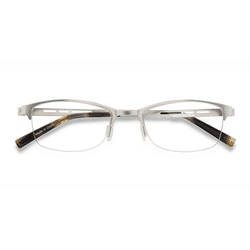 Unisex s rectangle Silver Metal Prescription eyeglasses - Eyebuydirect s Pearl