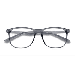 Unisex s square Matte Gray Plastic Prescription eyeglasses - Eyebuydirect s Ghent