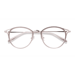 Female s round Pink Acetate, Metal Prescription eyeglasses - Eyebuydirect s Dazzle