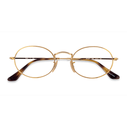 Unisex s oval Gold Metal Prescription eyeglasses - Eyebuydirect s Ray-Ban RB3547V