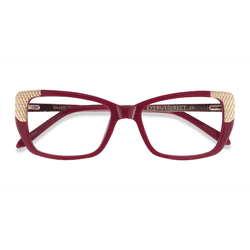 Female s horn Burgundy Gold Acetate,Metal Prescription eyeglasses - Eyebuydirect s Gilded