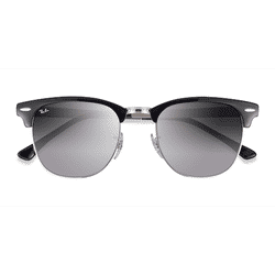 Unisex s browline,square Black On Silver Acetate,Metal Prescription sunglasses - Eyebuydirect s Ray-Ban RB3716