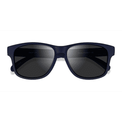 Unisex s square Navy Gray Plastic Prescription sunglasses - Eyebuydirect s Crest
