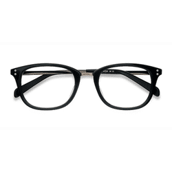 Unisex s square Black Acetate, Metal Prescription eyeglasses - Eyebuydirect s Synopsis