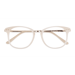 Female s square White Plastic, Metal Prescription eyeglasses - Eyebuydirect s Cosmo