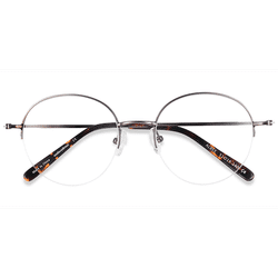 Unisex s round Gunmetal Metal Prescription eyeglasses - Eyebuydirect s Albee