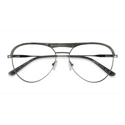 Male s aviator Green Striped & Gunmetal Acetate, Metal Prescription eyeglasses - Eyebuydirect s Mission
