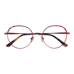 Female s round Burgundy Metal Prescription eyeglasses - Eyebuydirect s Cloud