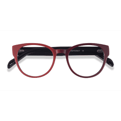 Female s round Red Acetate Prescription eyeglasses - Eyebuydirect s Sarah