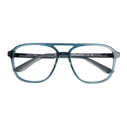 Unisex s aviator Shiny Crystal Green Acetate Prescription eyeglasses - Eyebuydirect s Zeal