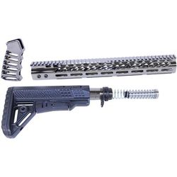 Guntec USA AR-15 Ultralight Series Complete Furniture Set Black Chrome ULTRA-SET-BC