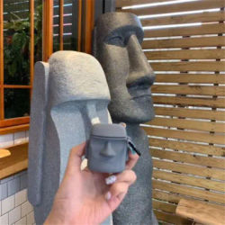 Coque en silicone souple pour Apple Airpods 1, 2, 3 Pro, statue d'angistone, île de Pâques Moai, casque Bluetooth, housse de protection pour écouteurs
