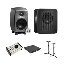 Genelec 8010 Deluxe Studio Monitor and Subwoofer Kit with Stands, Sub Platform, and 8010APM