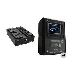 Core SWX HyperCore NEO 9 Mini 4-Battery Kit with Fleet Q 4-Position Charger (V-Mount NEO-9S
