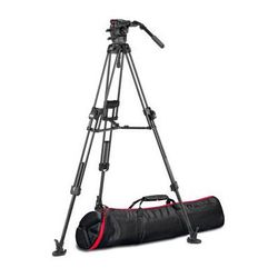 Manfrotto Used 526-1 Fluid Head with 645 FAST Twin Carbon Fiber Tripod System with 2-in-1 MVK526TWINFCUS