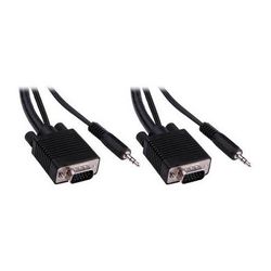 Pearstone Standard VGA Male to VGA Male Cable with 3.5mm Stereo Audio (15') VGA-A115A