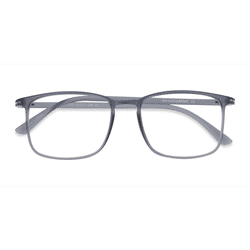 Unisex s rectangle Clear Gray Plastic Prescription eyeglasses - Eyebuydirect s Structure