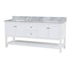Randolph Morris Bristol 72 Inch Modern Console Vanity with Rectangular Undermount Sinks - White RM12-728WH-1SWH