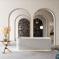 Randolph Morris Vertical 67 Inch Acrylic Fluted Double Ended Freestanding Tub RMTW7682-67-MB