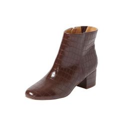 Wide Width Women's The Sidney Bootie by Comfortview in Brown Croco (Size 8 1/2 W)