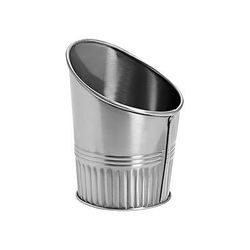 GET MC-34-SS 10 oz Round Fry Cup - 3 1/2" x 4 1/2", Stainless Steel, Circular, 3.5" Diameter, Silver