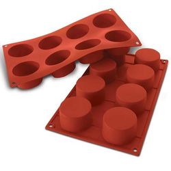 Silikomart SF028 Cylinder Mold w/ 8 Sections - Silicone, Red