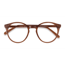 Female s round Clear Brown Acetate Prescription eyeglasses - Eyebuydirect s Latta