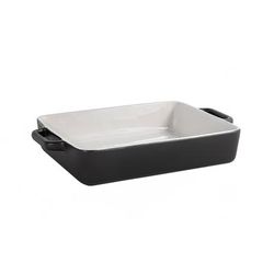 Front of the House BBO038BKC28 120 oz Rectangular Kiln Baking Dish - Porcelain, Black