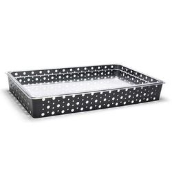 Front of the House BHO071BKI20 Rectangular Ice Housing / Pan Set- 20 3/4" x 12 3/4" x 2 3/4", Iron, Matte Black