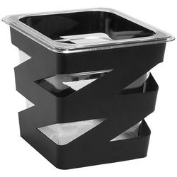 Front of the House BHO092BKI21 Rectangular Ice Housing / Pan Set - 7" x 6 1/2" x 6", Stainless Steel, Matte Black
