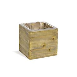 Front of the House BHO146NAW21 Flatware Divider Set - 7" x 6 1/2" x 6 1/2", Rustic Wood, Brown