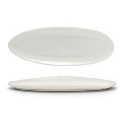 Front of the House DSU008BEP23 Oval Tides Plate - 11 1/2" x 5", Porcelain, Scallop, White