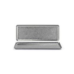 Front of the House DSU010ANS22 Rectangular Mod Tray - 11 1/2" x 4 1/4", Stainless Steel, Antique, Silver