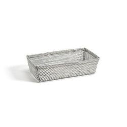 Front of the House RBA005GYV22 Rectangular Metroweave Woven Basket - 7 1/2" x 4", Vinyl, Mesh Grey, Gray, Case of 6