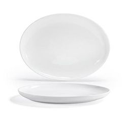 Front of the House SPT063WHP21 Oval Harmony Plate - 15" x 9 3/4", Porcelain, White
